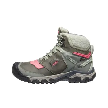 KEEN Ridge Fle Anti Slip Wear Resistant High Top Hiking Shoes Women's Green