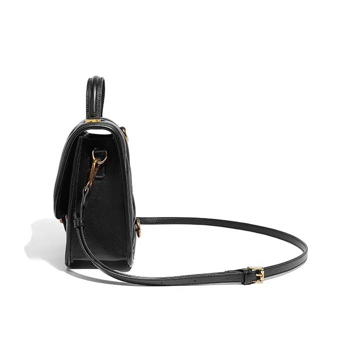 Vigno Synthetic Leather One Shoulder Crossbody Double Shoulder Handbag Regular Women's Black/Brown/Ecru-5