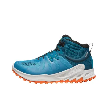 KEEN Zionic Slip Resistant, Abrasion Resistant, Waterproof Mid Top Hiking Shoes Men's Blue White