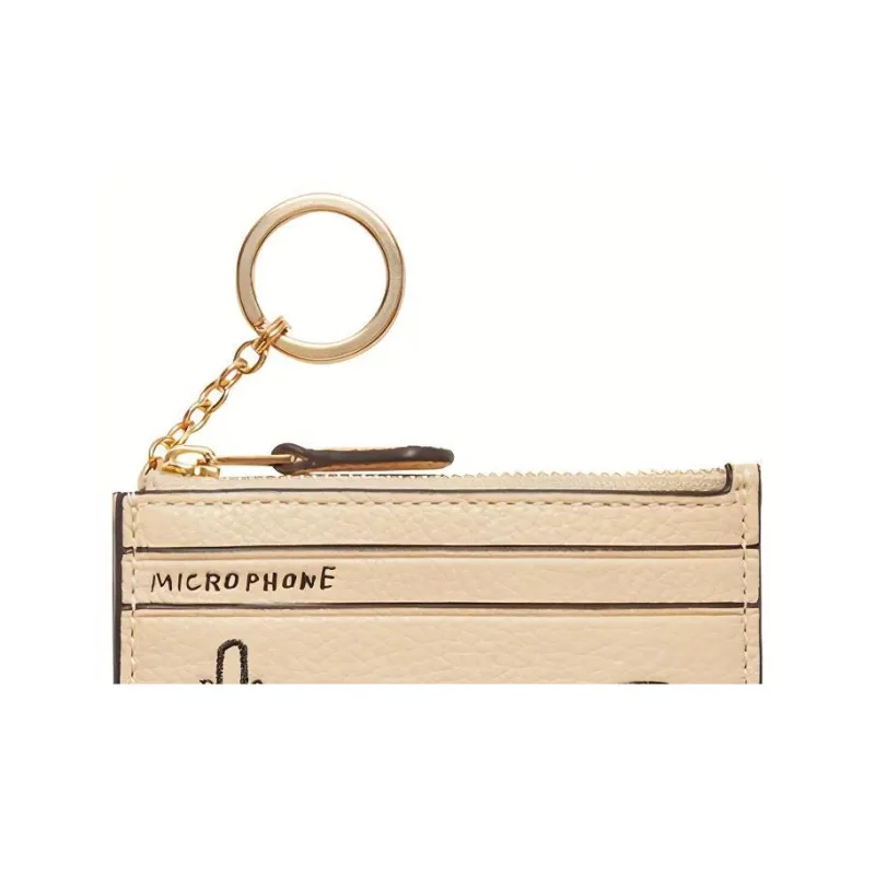 COACH Basquiat Artist Graffiti, Collaboration Skinny Id Case Leather Coin And Card Holder Women's Milk Tea-4