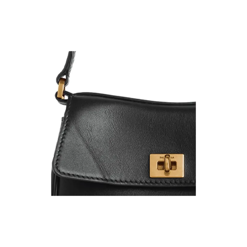 Balenciaga Rodeo Calfskin One Shoulder Handbags Nano Women's Black-6