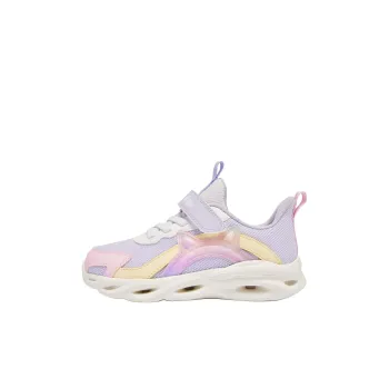 QIAODAN Anti Slip Wear Resistant Low Top Kids' Running Shoes Ice Hydrogen Purple / Jordan White Kids'