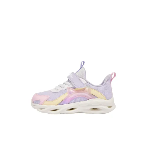QIAODAN Anti Slip Wear Resistant Low Top Kids' Running Shoes Ice Hydrogen Purple / Jordan White Kids'