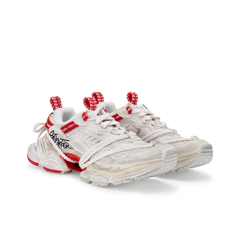 STARTER Height Increasing Anti-Slip And Wear-Resistant Low-Top Chunky Sneakers Unisex Red-1