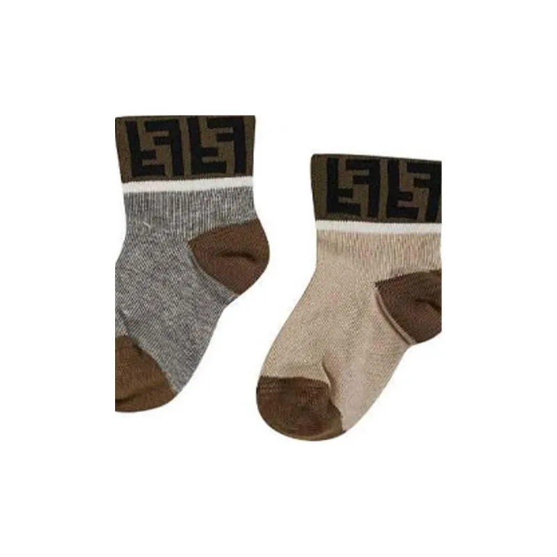FENDI Colour Block Set Of Socks-3