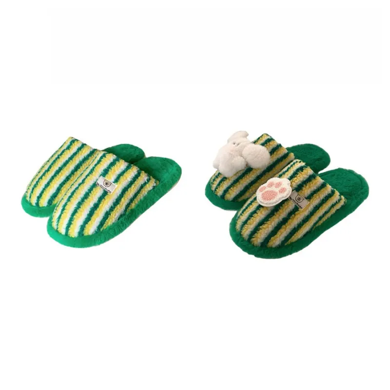 Thin Strips Cotton Slippers Unisex, Pink-26