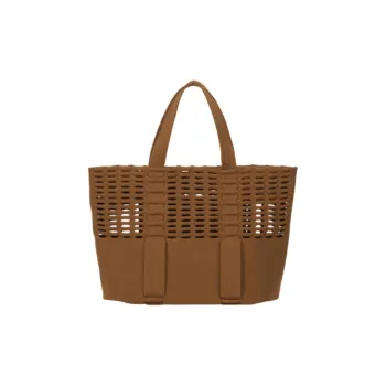 ISSEY MIYAKE Polyester Tote Bag, Shopping Bag, Handbag Women's Light Brown