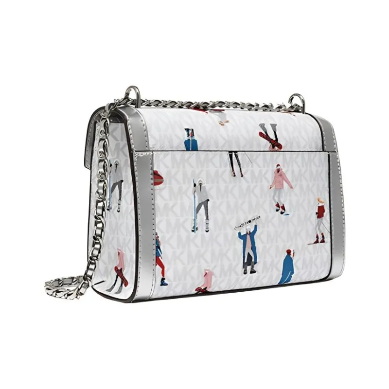 MICHAEL KORS Jet Set Artificial Leather Envelope Bag, Shoulder Bag, Crossbody Bag Medium Size Women's White-1
