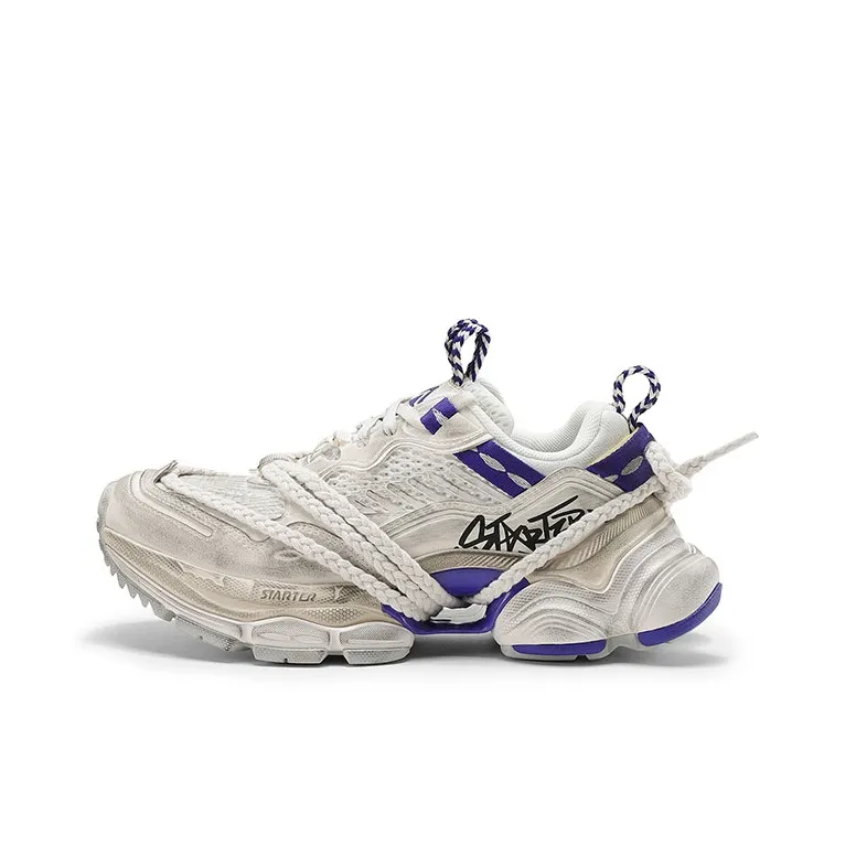 STARTER Anti-Slip And Wear-Resistant Height Increasing Low-Top Chunky Sneakers Unisex Blue-0