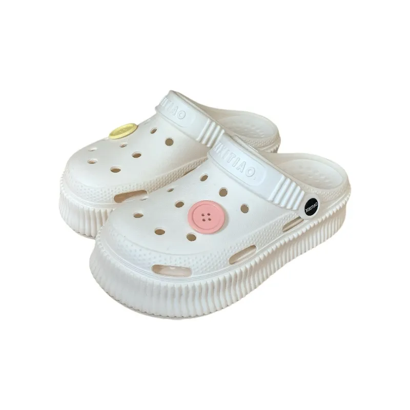 SHIGUDE Slippers Women's, White Rose Red-12