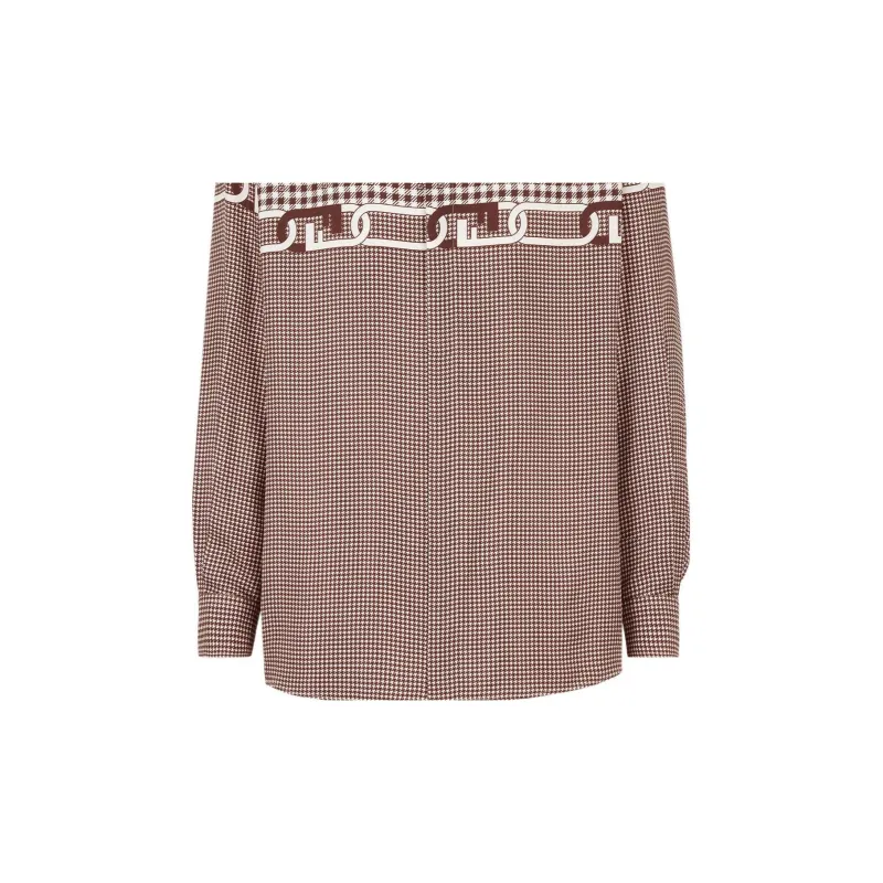 FENDI Gingham-check Silk Shirt-5