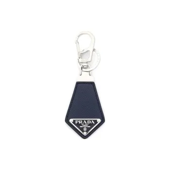 PRADA Leather Keychains Unisex Blue