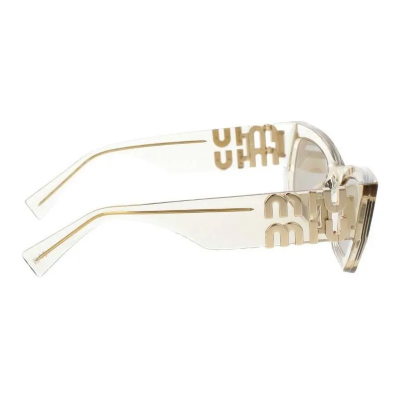 MIU MIU Acetate Rectangular Sunglasses Women's White-3