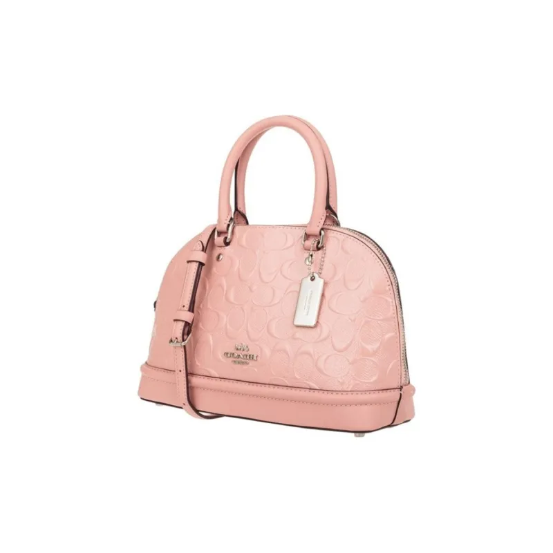 COACH Sierra Leather Dome Bag Handbag Portable Crossbody Bag Crossbody Bag Small Size Women's Meat Cherry Blossom Pink-1