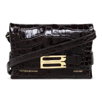 Victoria Beckham Leather Shoulder Bag Crossbody Bag Women's Dark Coffee Brown