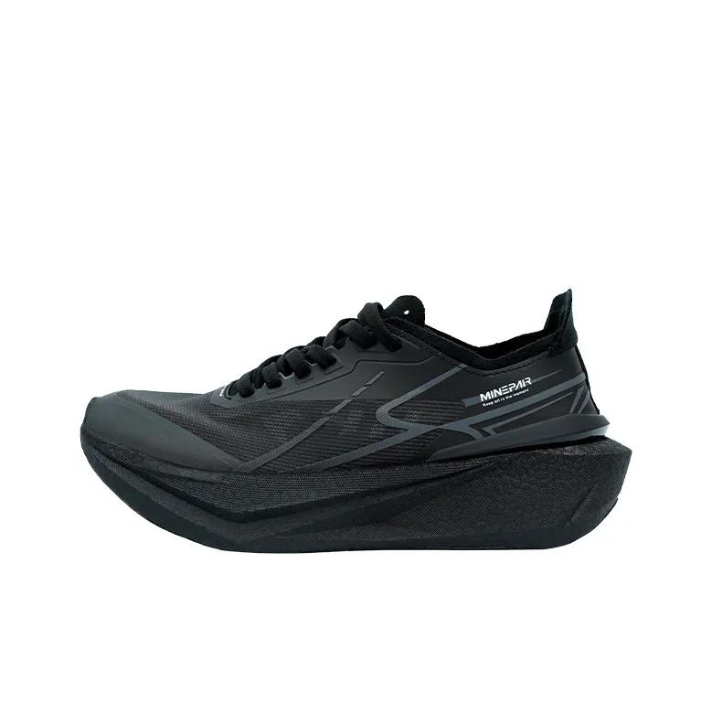MINEPAIR Non slip Support Low Top Full Length Carbon Plate Casual Running Shoes Unisex Gale Black-0