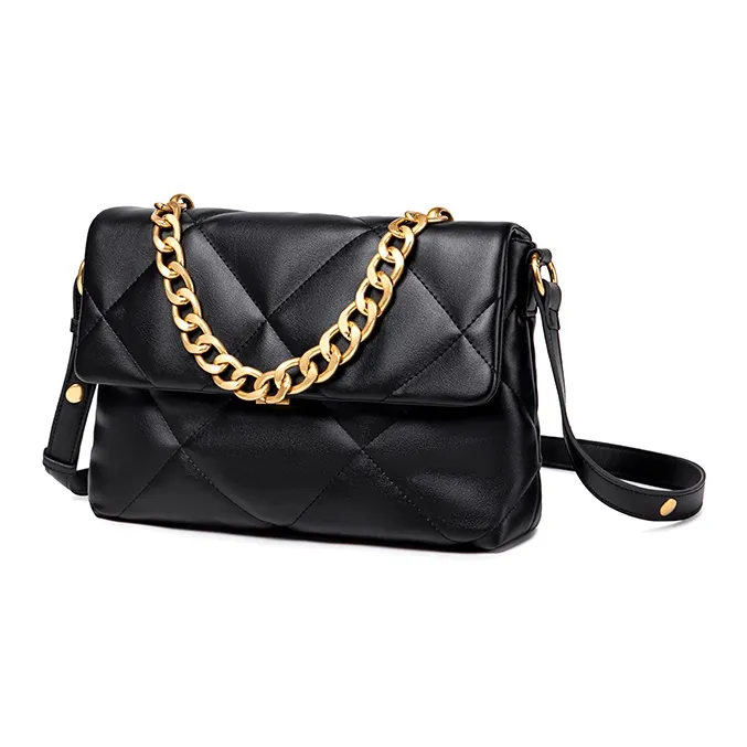 Vigno Synthetic Leather One Shoulder Crossbody Small Square Bag Regular Women's Black-2