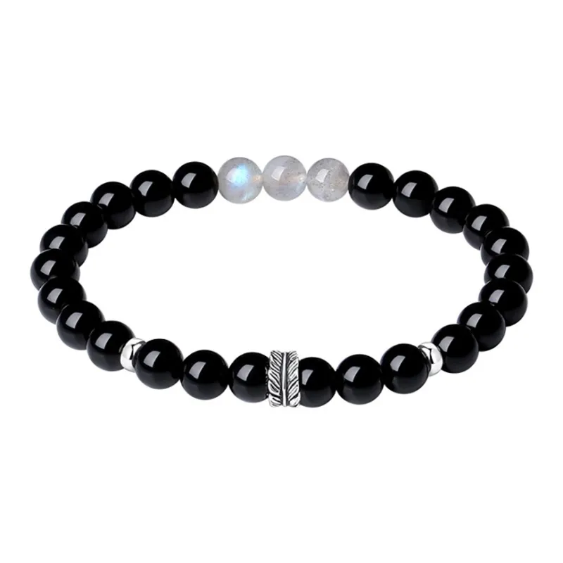ZUIWENGLANGYASHANWENCHUANG Obsidian Bracelets Unisex-4