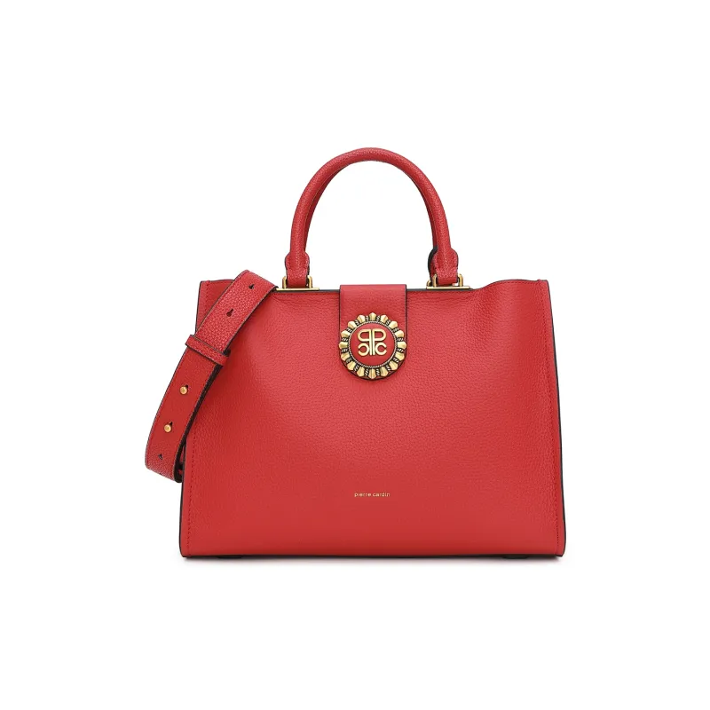PIERRE CARDIN Top Grain Cow Leather Mommy Bag Crossbody Handbag Women's Multicolor-0