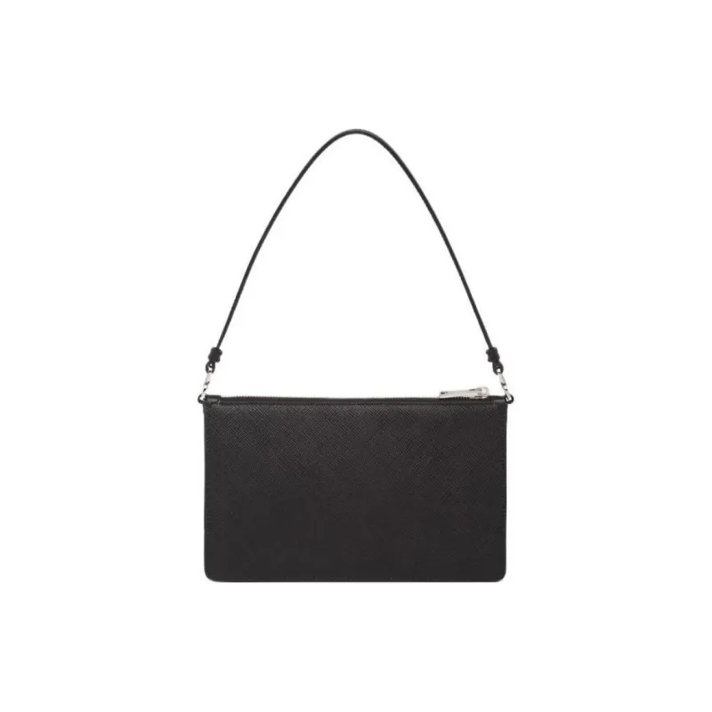PRADA Saffiano Cow Leather Shoulder Bag Women's Black-2