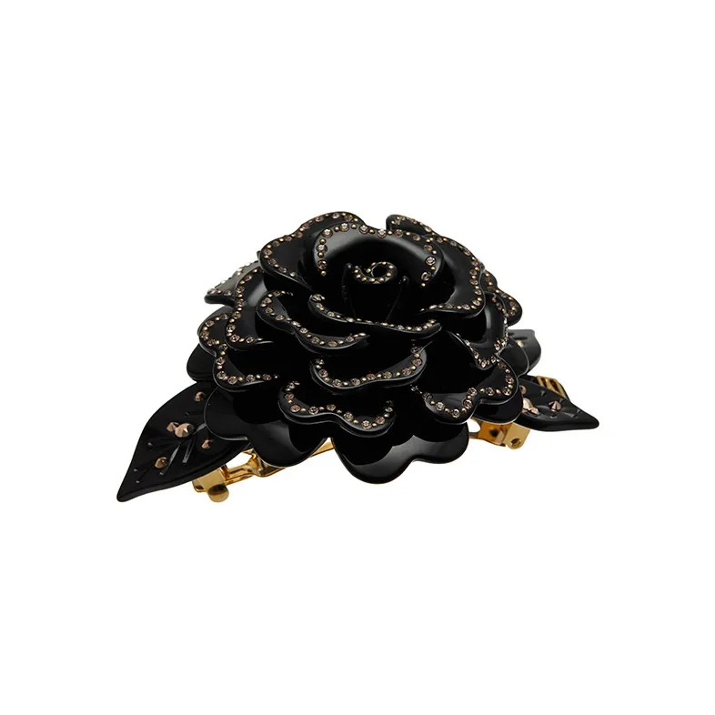 ALEXANDRE DE PARIS Black Rose 8cm Hair Clip Hair Accessories Headwear Women's-2