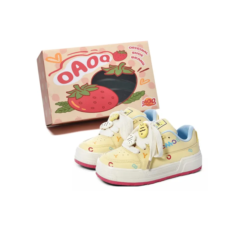 OAOQ Slip Resistant, Abrasion Resistant, Lightweight, Breathable, Height Increasing Low Top Skateboard Shoes Women's-6