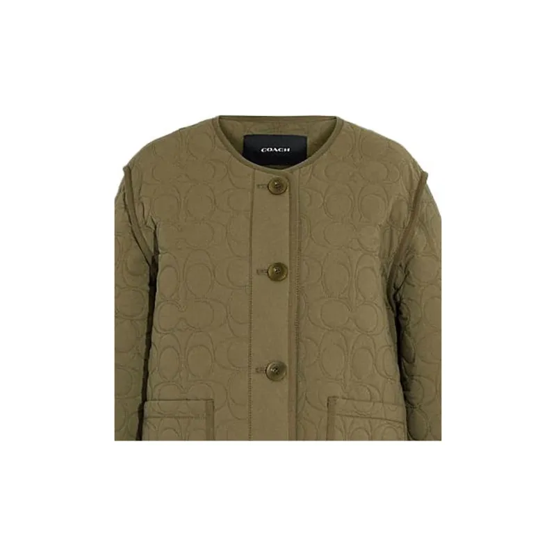 COACH SS23 Jackets Coats Women's Army Green-2