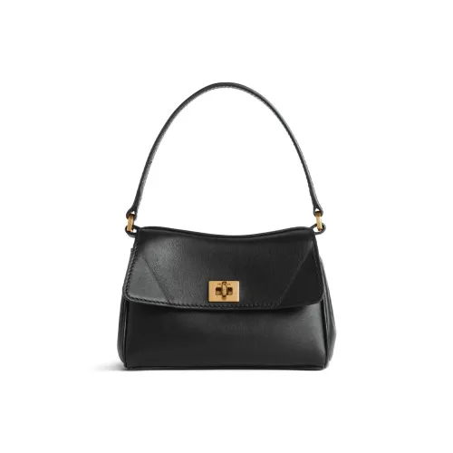 Balenciaga Rodeo Calfskin One Shoulder Handbags Nano Women's Black
