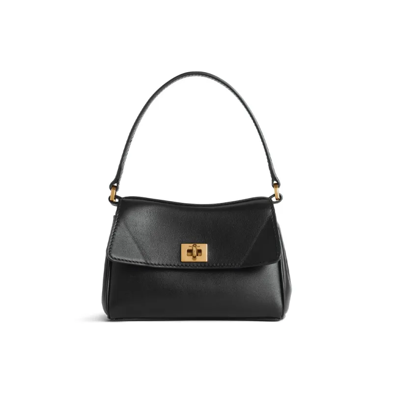 Balenciaga Rodeo Calfskin One Shoulder Handbags Nano Women's Black-0