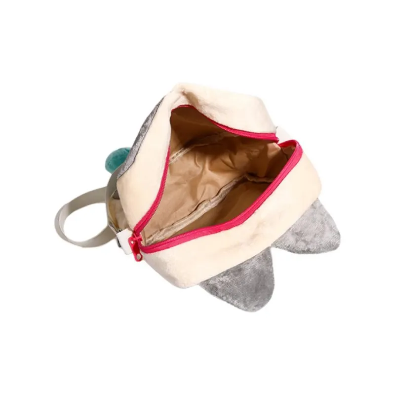 NX DOUGHNUT Faux Plush Shoulder Bag Women's Gray-4