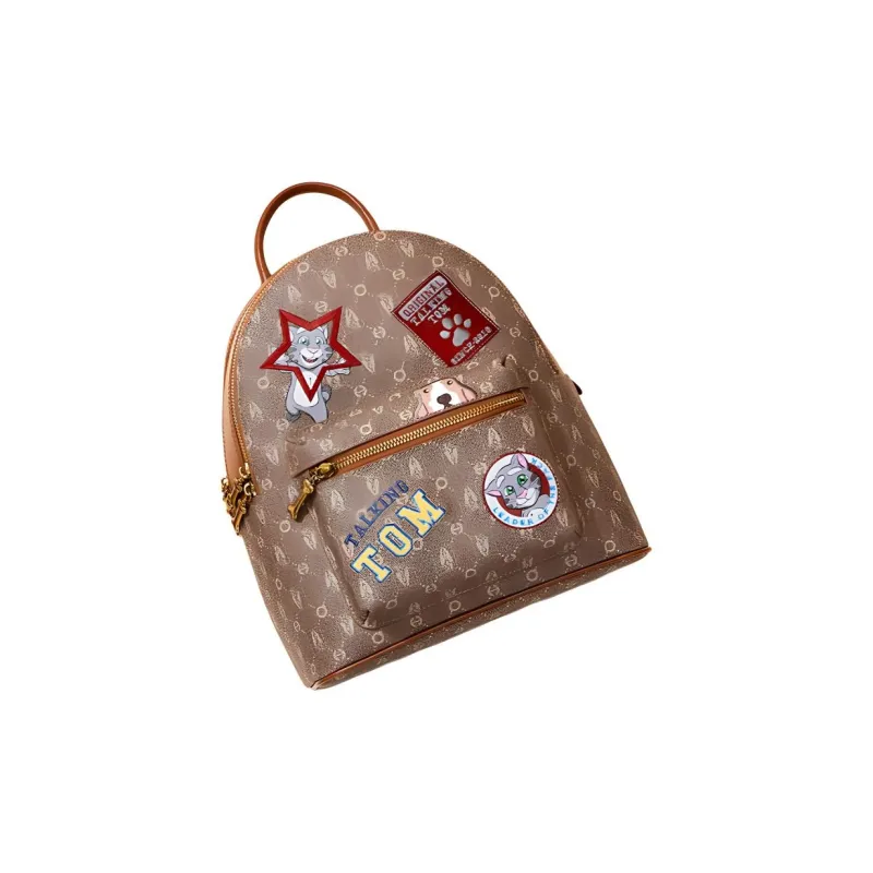 Hush Puppies PVC Polyvinyl Chloride Backpack Medium Size Women's Khaki-2