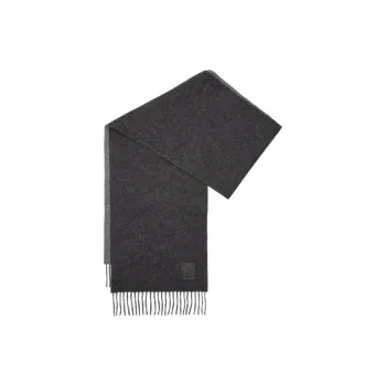 LOEWE Wool Knit Scarves Women's Black/Gray