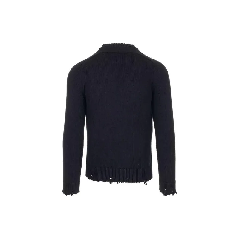 SAINT LAURENT Destroyed Knitted Jumper-1