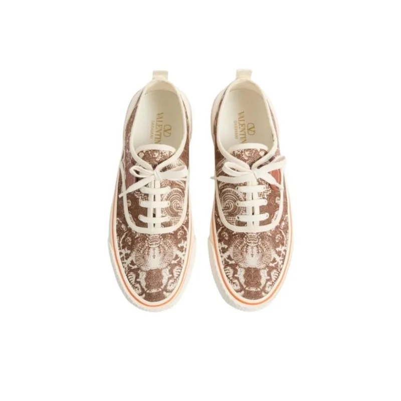 Valentino Nojoke Low Top Canvas Shoes Men's Brown-3