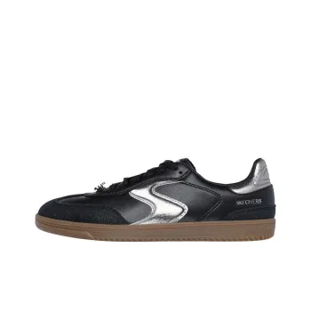 Skechers Anti Slip Wear Resistant Low Top Skateboard Shoes Women's Black Silver