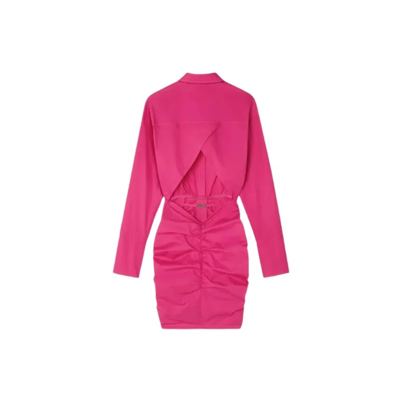 VERSACE Ruched Shirt Dress-1