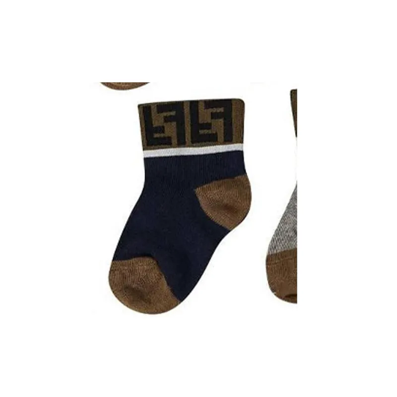 FENDI Colour Block Set Of Socks-4