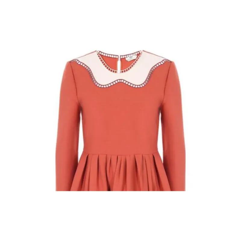FENDI Long-Sleeved Dresses Women's Orange Red-4