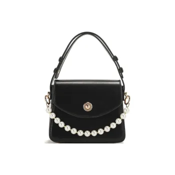 PAYOT Microfiber Synthetic Leather Handbag Women's Black