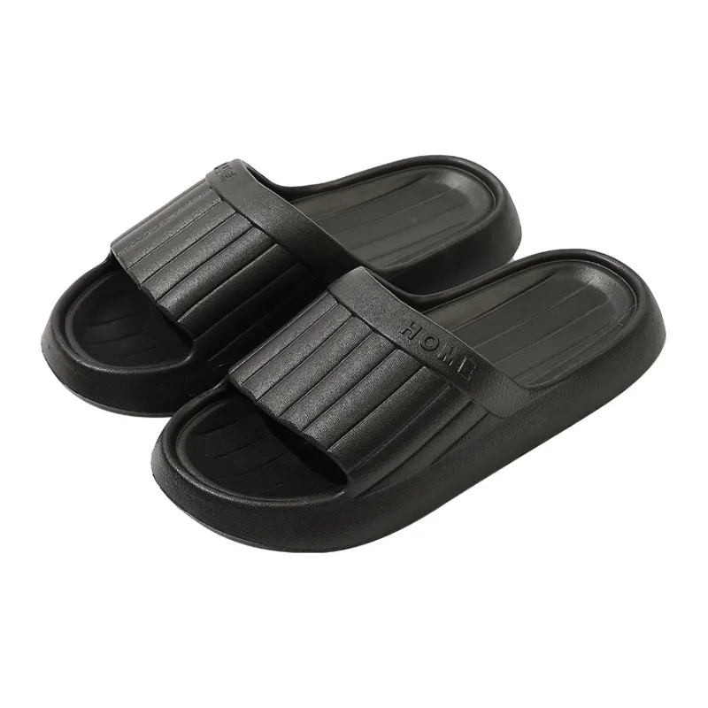 Foot Recreation Minimalist Style Vertical Stripes Letter Comfortable Quiet Slip Resistant Slippers Home Slippers Unisex-20