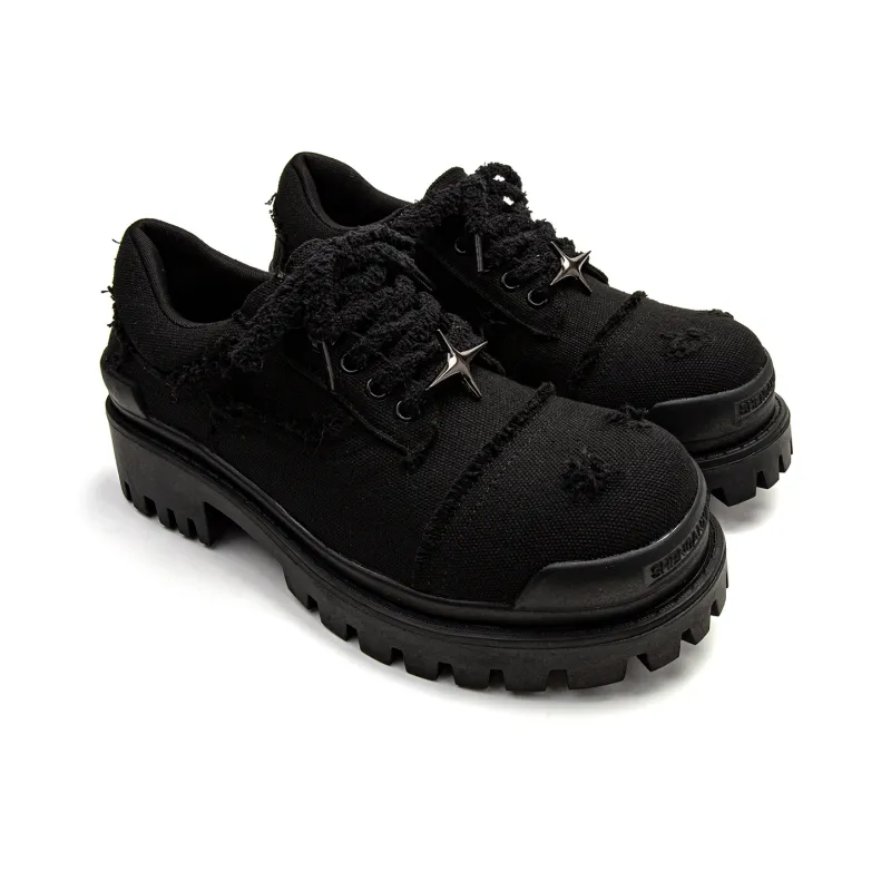 1997K Anti Slip And Wear Resistant Height Increasing Low Top Casual Shoes Unisex Black-1