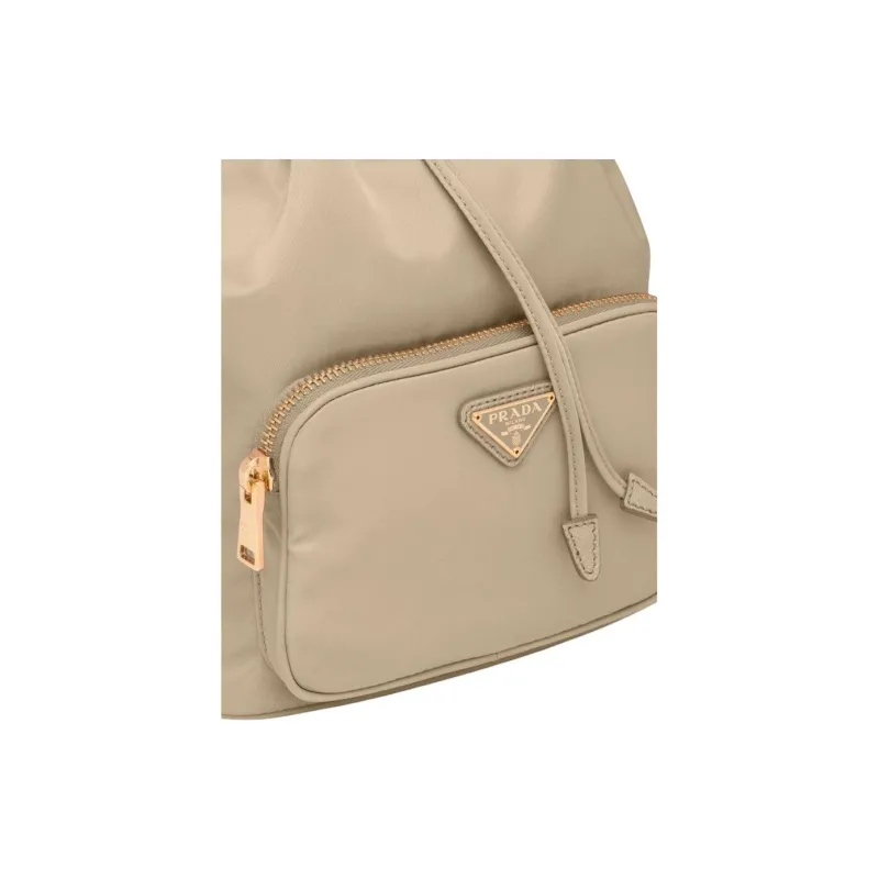 PRADA Nylon Bucket Bags One Shoulder Handbags Regular Women's Beige-4