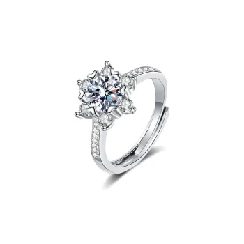 WUMZK Moissanite 925 Sterling Silver Rings Women's