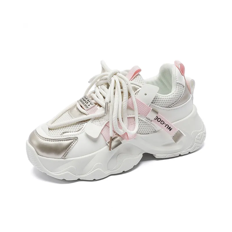 BBMTR Cushioning, Breathable, Lightweight, Height Increasing Low Top Chunky Sneakers Women's-0