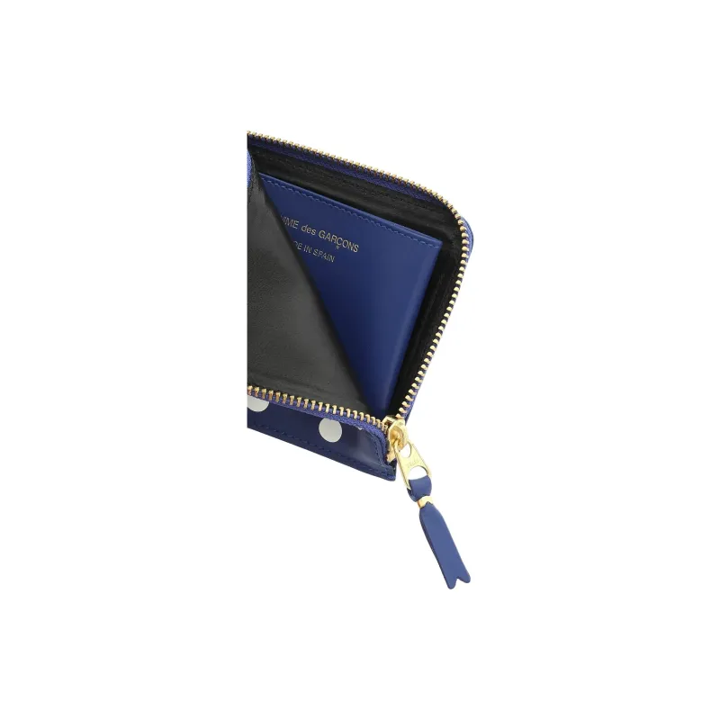 CDG Cow Leather Wallet Regular Women's Blue-4