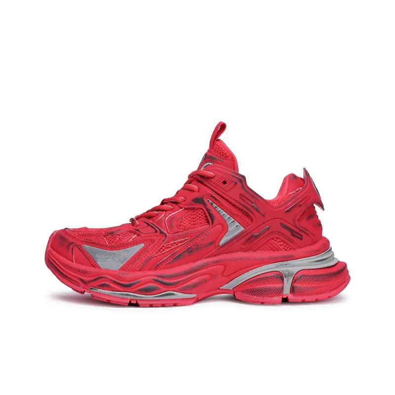 BASLS Chunky Sneakers Unisex Low Top Red/Dirty Red-9
