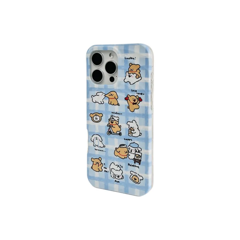 Wei Xin Acrylic Material Couple Dog Magnetic Stand Phone Cases Compatible With IPhone 16/15 Pro Max/Apple 13/14 Pro/Max-6