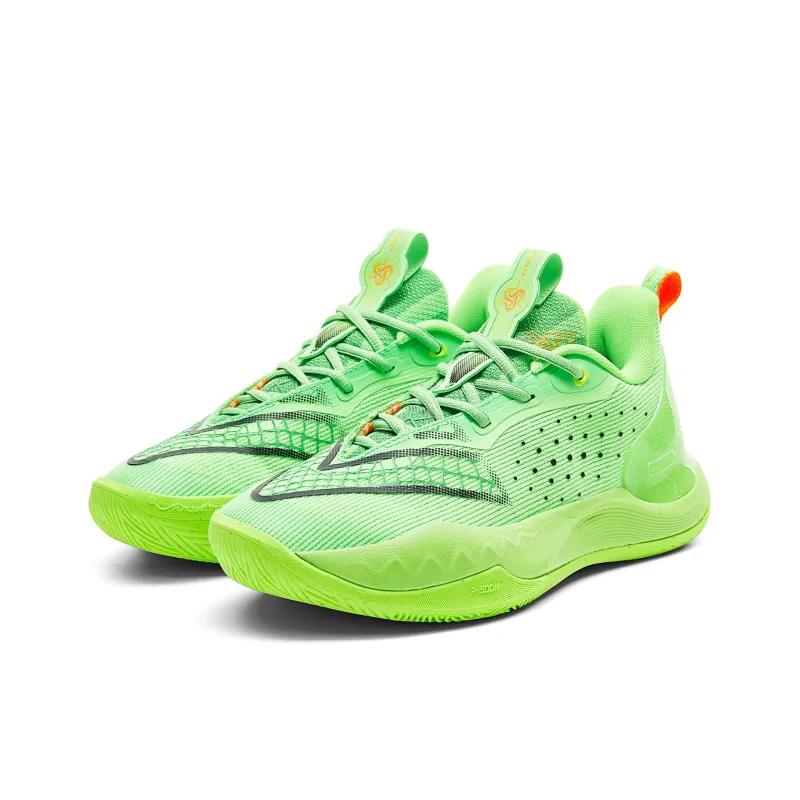 PEAK State Pole Basketball Shoes Unisex Low Top Electric Green-2