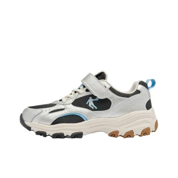 QIAODAN Anti Slip Wear Resistant Low Top Kids Lifestyle Shoes Black/Silver Teenagers