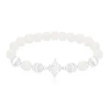 (Silver) Four-Pointed Star Beaded Bracelet